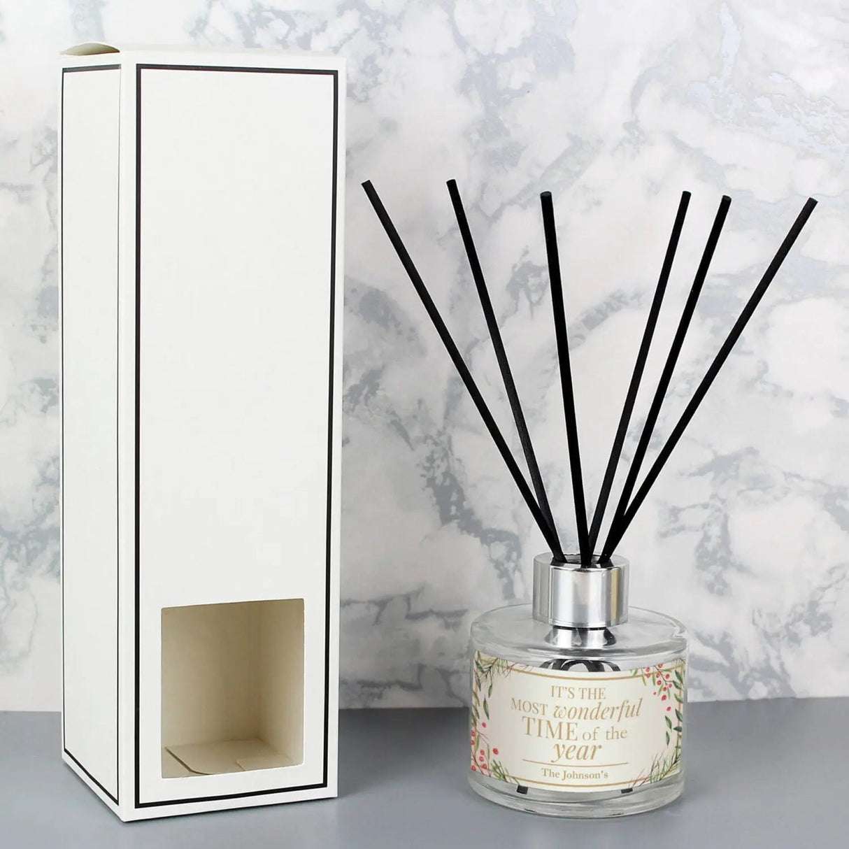 Personalised ’Wonderful Time of The Year’ Christmas Reed Diffuser - Shop Reed Diffusers At Gift Moments - 1