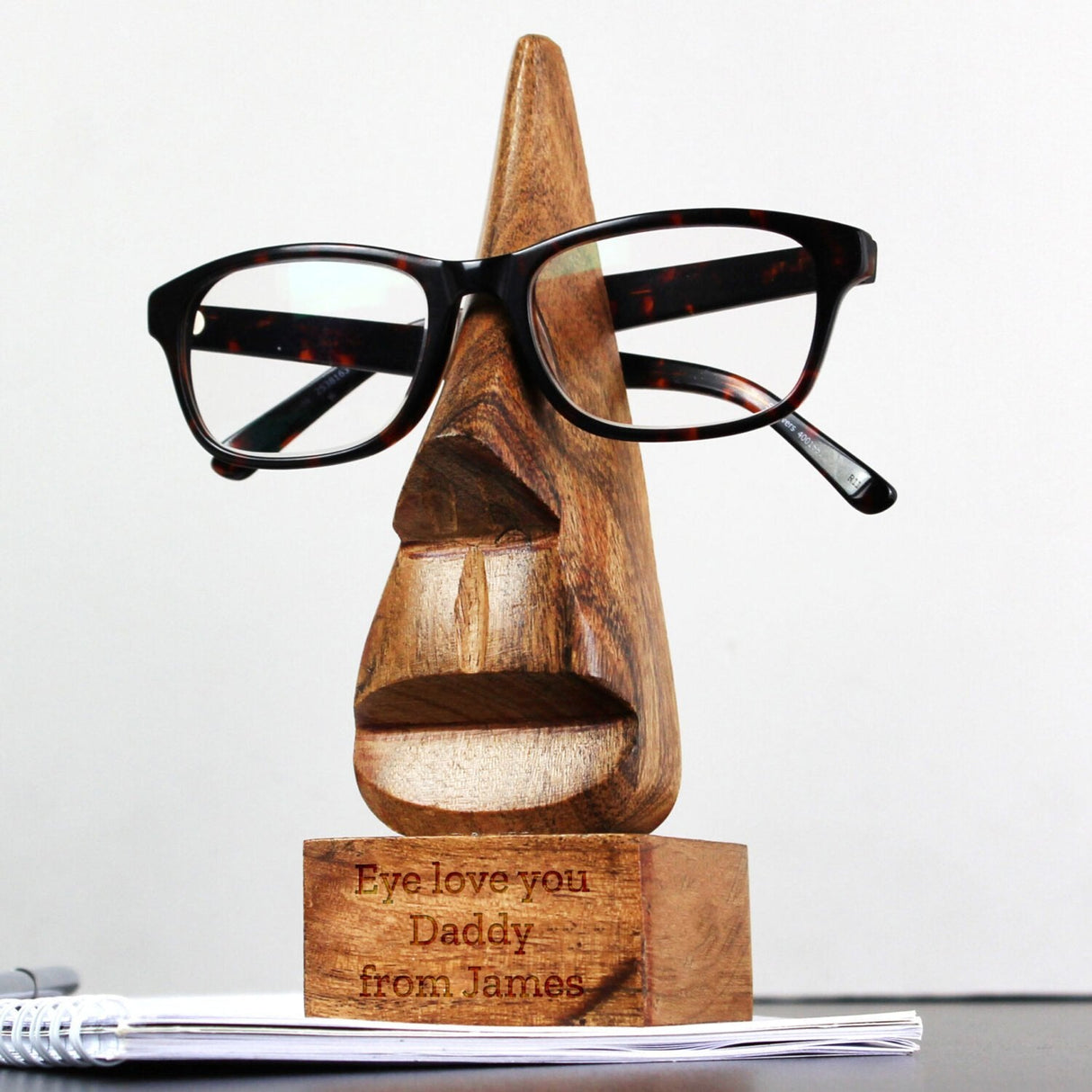 Personalised Wooden Nose-Shaped Glasses Holder: 1 - Keepsakes By Gift Moments