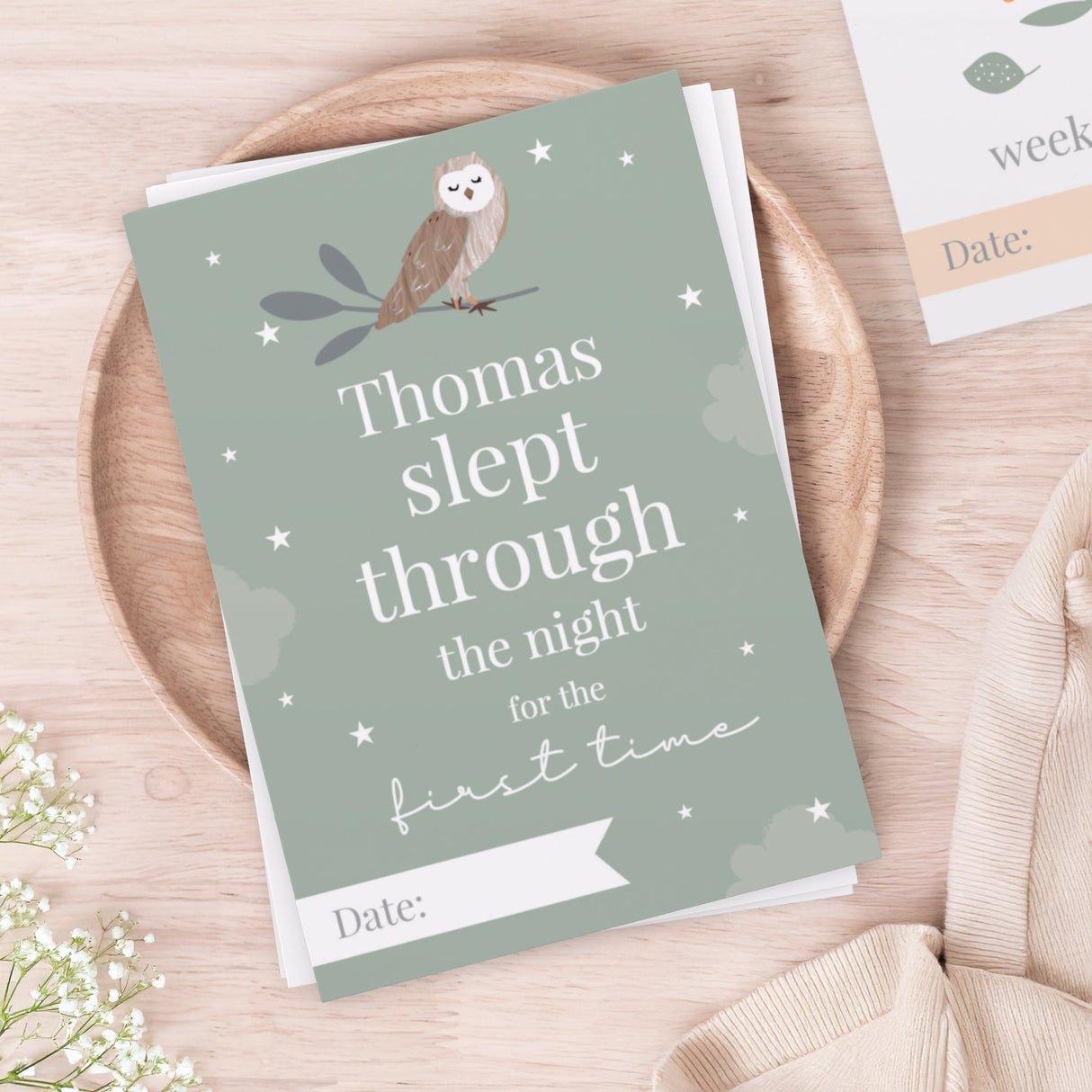 Personalised Woodland Animals Baby Milestone Cards: 5 - Keepsakes By Gift Moments