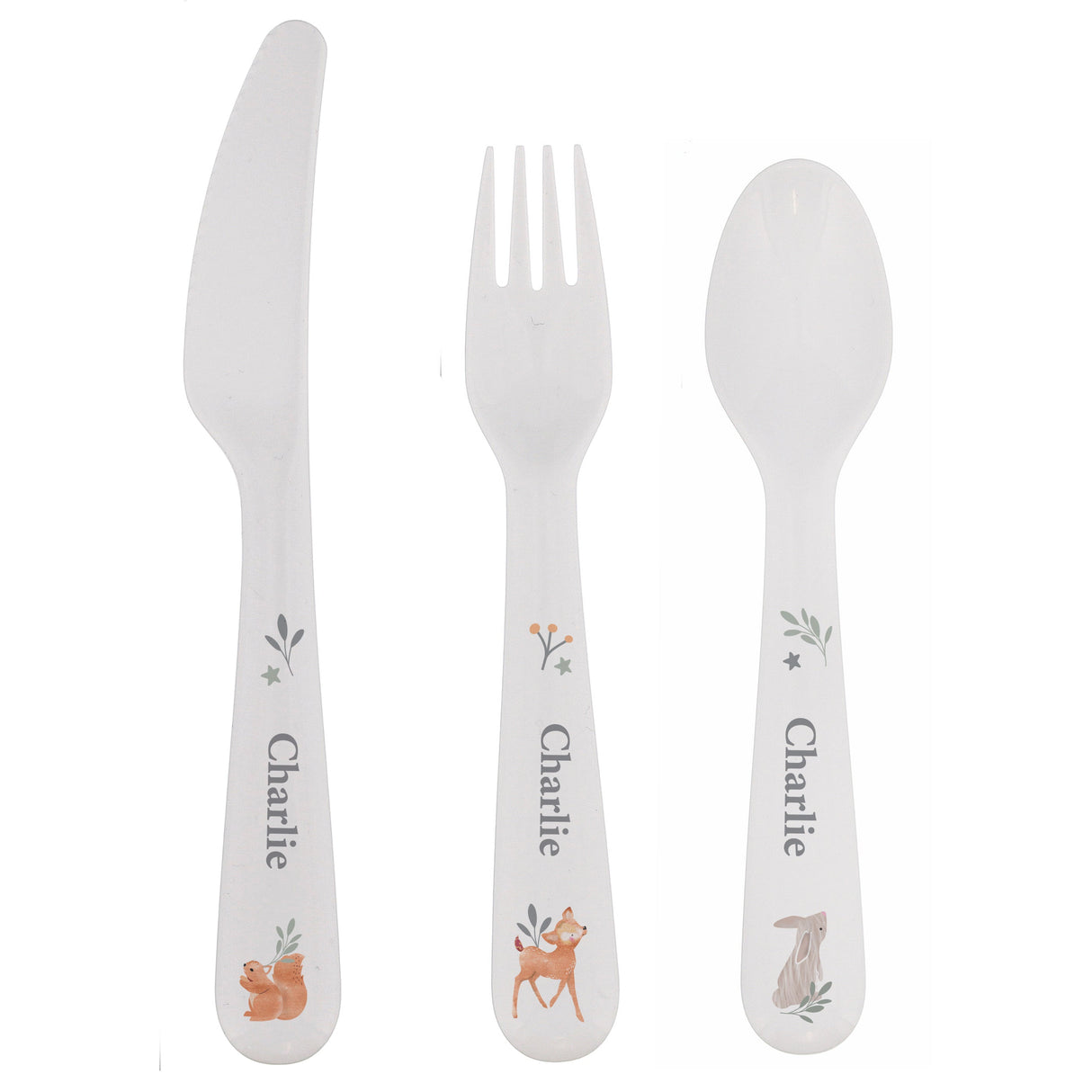 Personalised Woodland Animals Cutlery: 4 - Cutlery Sets By Gift Moments