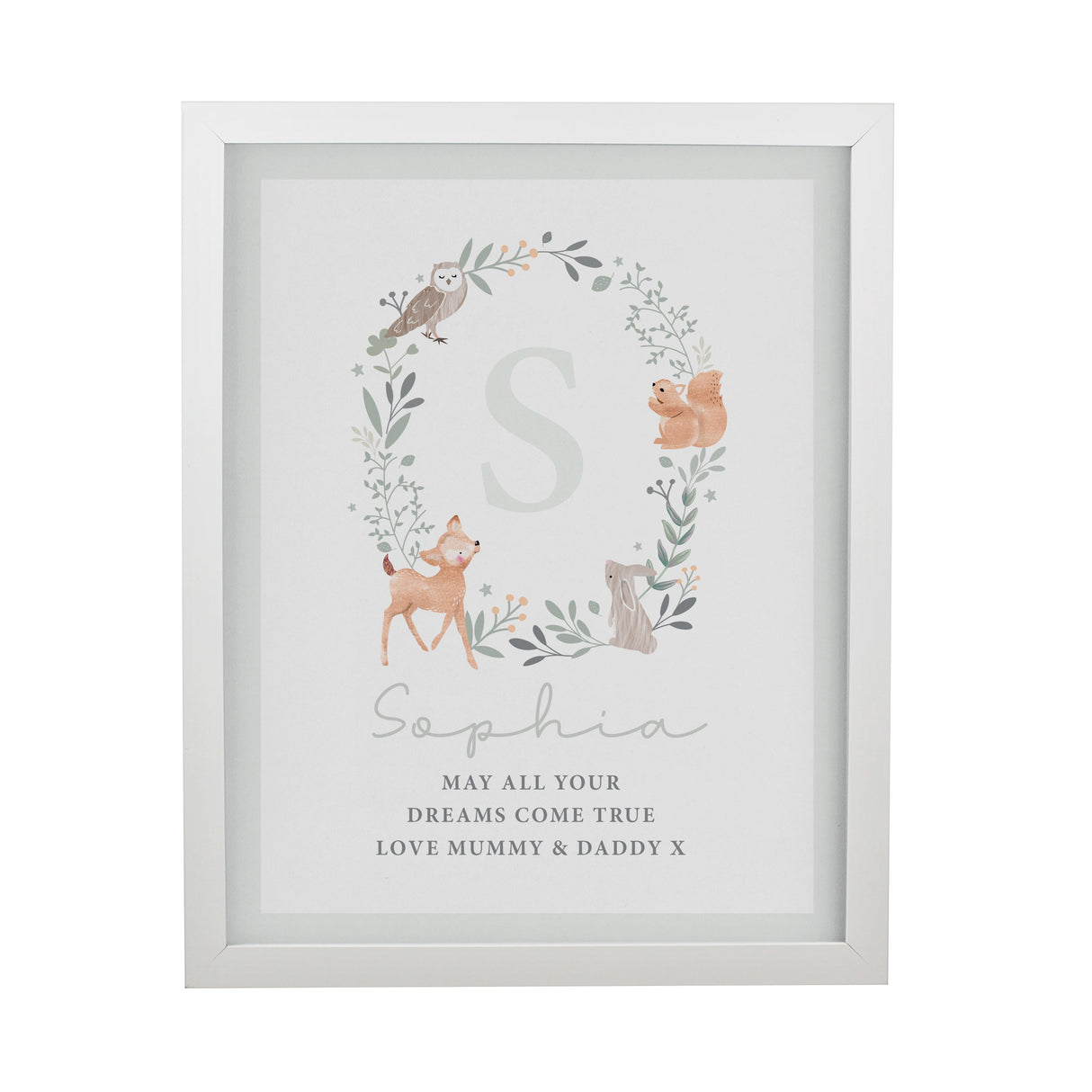 Personalised Woodland Initial Framed Prints - Shop Framed Prints At Gift Moments - 9