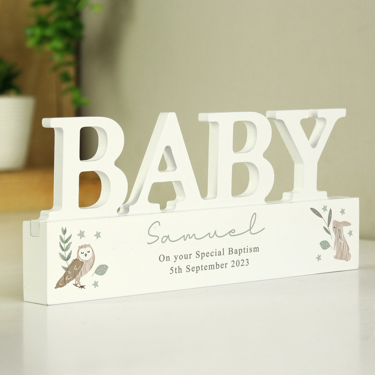 Personalised Woodland Wooden Baby Ornament - Shop Ornaments At Gift Moments - 3