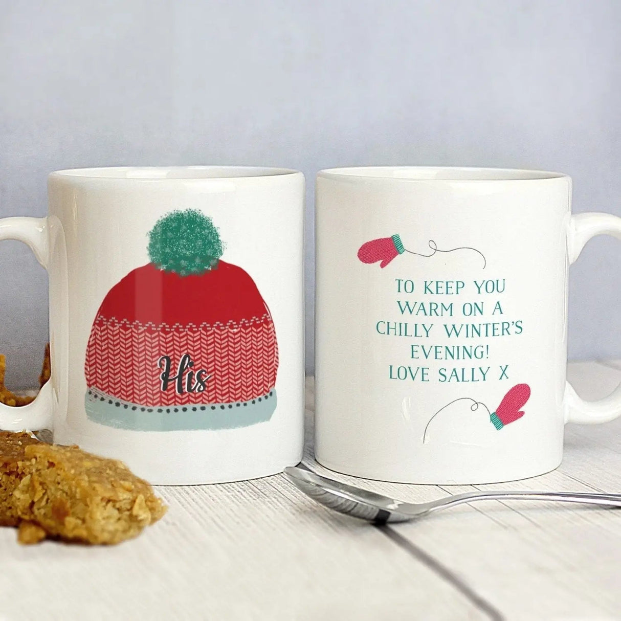 Personalised Woolly Hats Mug Set: 2 - Mugs By Gift Moments