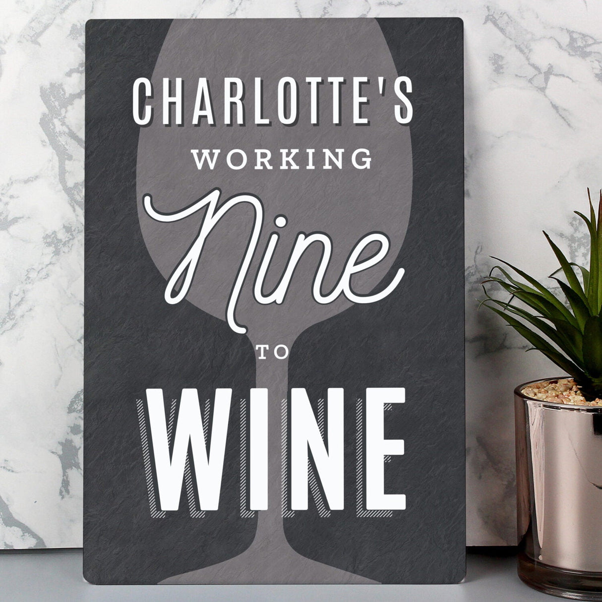 Personalised Working Nine to Wine Metal Sign - Shop Signs & Plaques At Gift Moments - 2