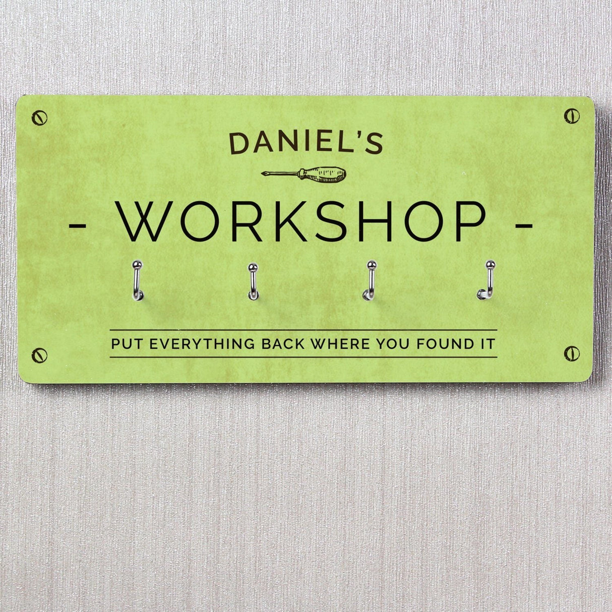 Personalised Workshop Hooks: 4 - Signs & Plaques By Gift Moments