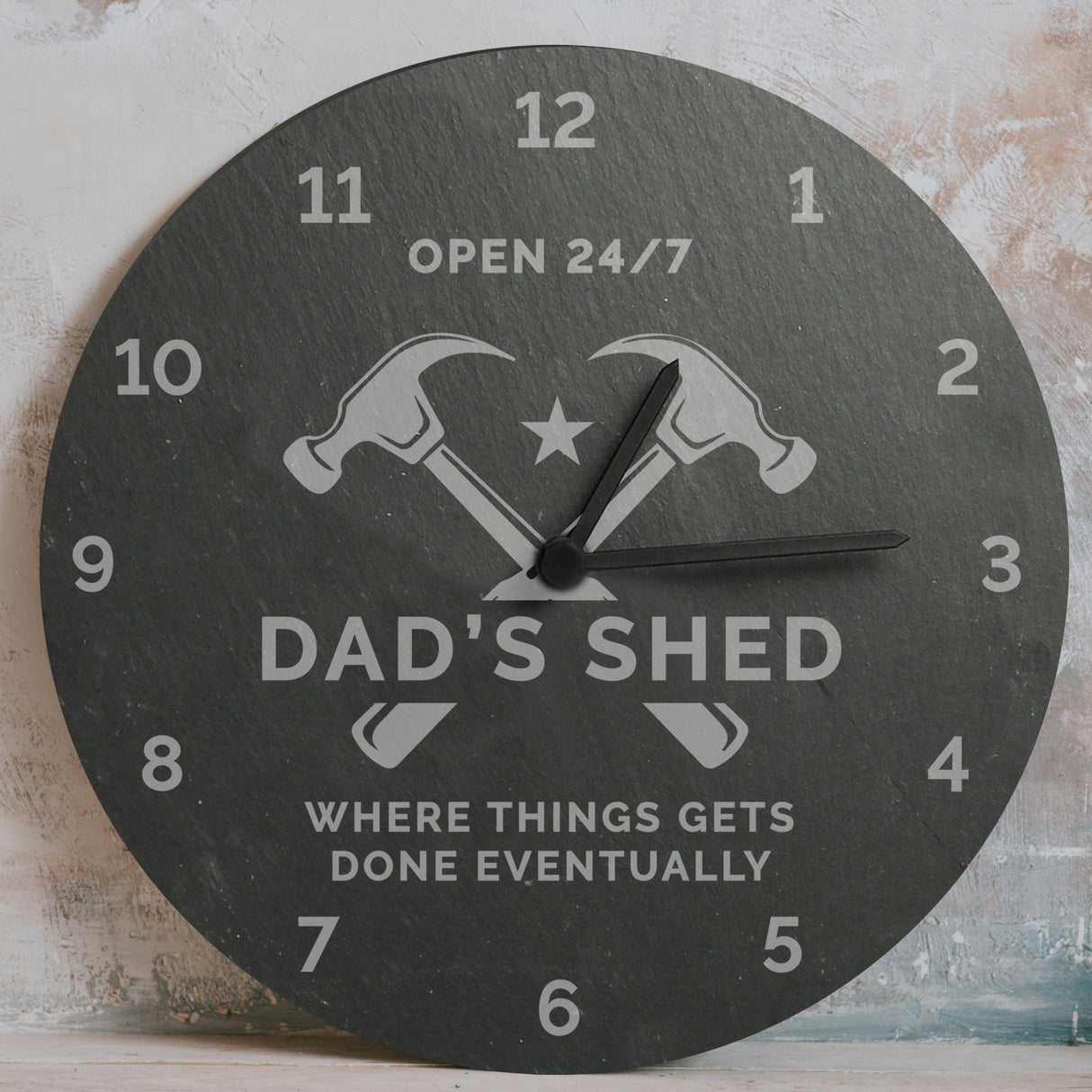 Personalised Workshop Tools Slate Clock: 4 - Clocks By Gift Moments