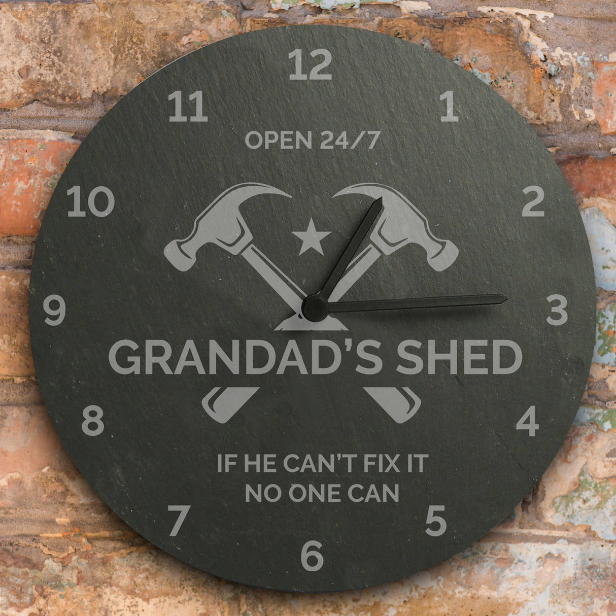 Personalised Workshop Tools Slate Clock: 2 - Clocks By Gift Moments
