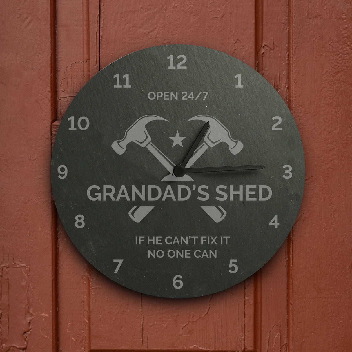 Personalised Workshop Tools Slate Clock: 6 - Clocks By Gift Moments