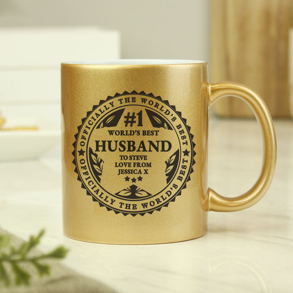 Personalised Worlds Best Gold Mug: 7 - Mugs By Gift Moments