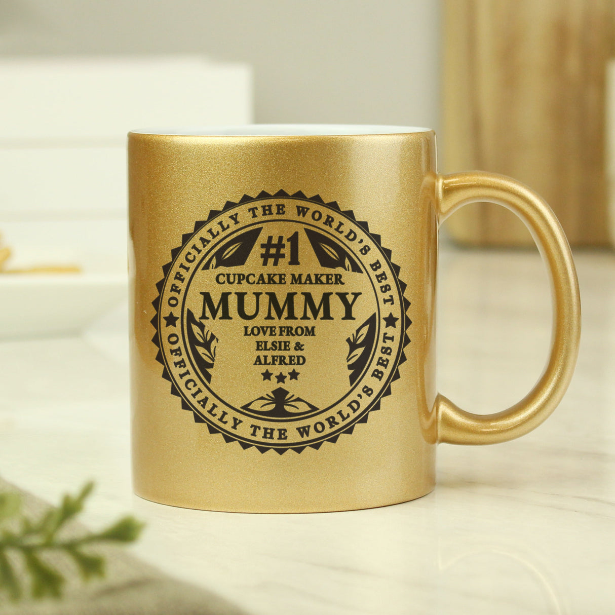 Personalised Worlds Best Gold Mug: 2 - Mugs By Gift Moments