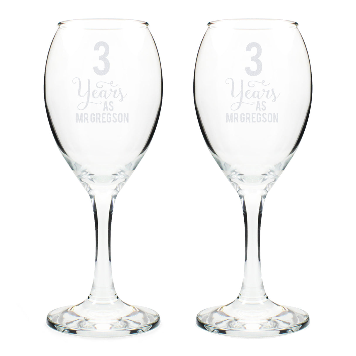 Personalised Years As... Wine Glass Set: 6 - Wine Glasses By Gift Moments