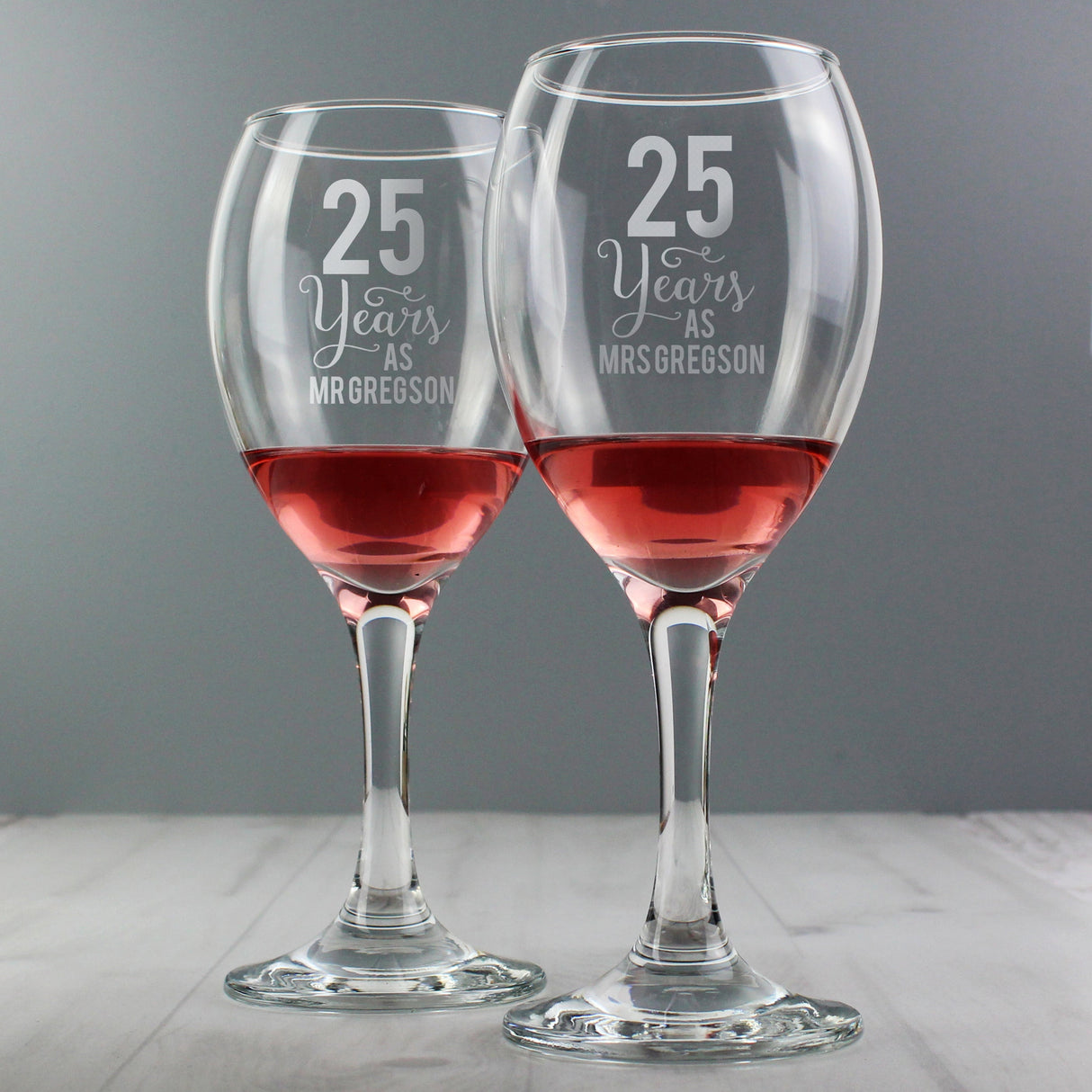 Personalised Years As... Wine Glass Set: 7 - Wine Glasses By Gift Moments