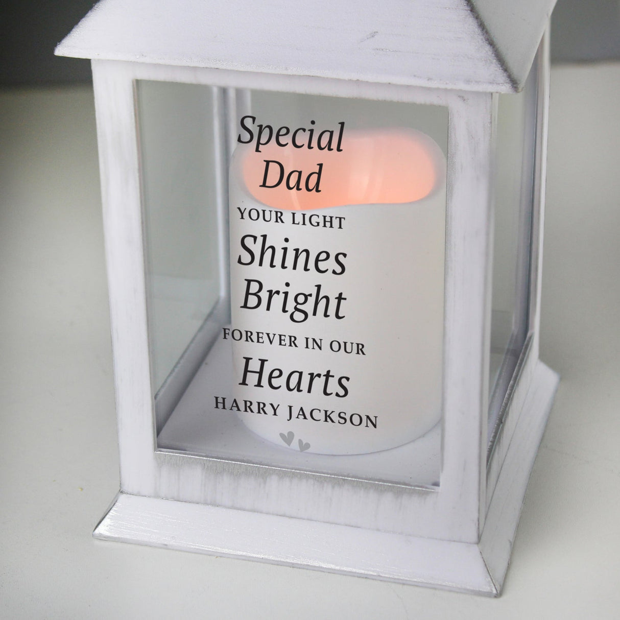 Personalised ’Your Light Shines Bright’ White Lantern: 3 - LED Lighting By Gift Moments
