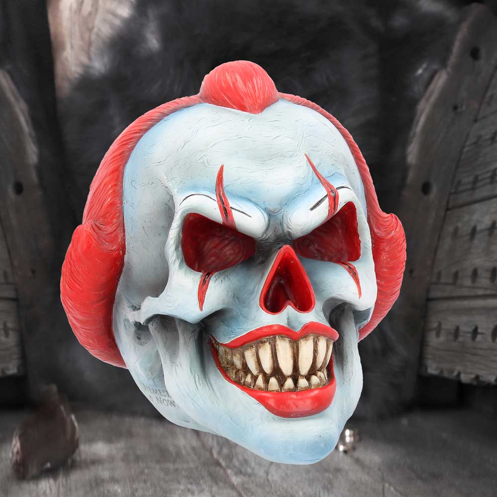 Play Time Skull Ornament Scary Horror Clown Head: 1 - Figurines Medium (15-29cm) By NN Designs