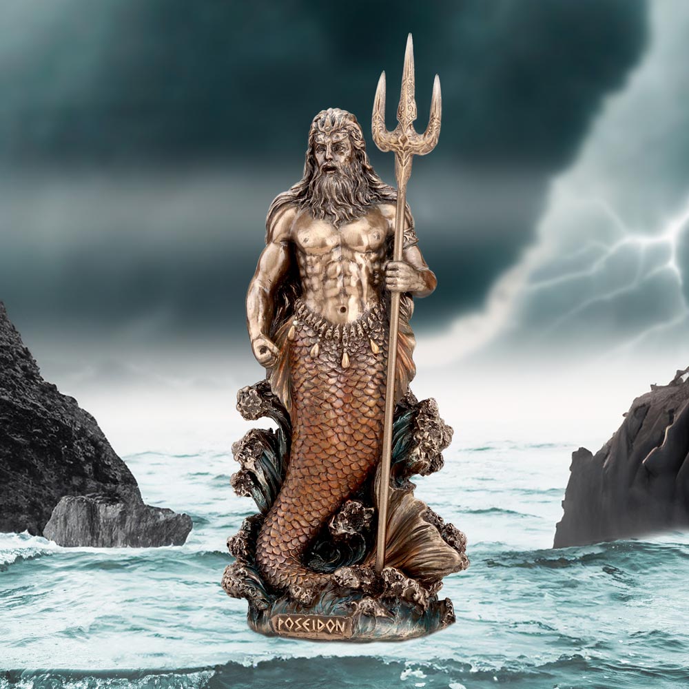 Poseidon God of the Sea Medium Bronze Figurine: 1 - Figures & Collectables By Gift Moments