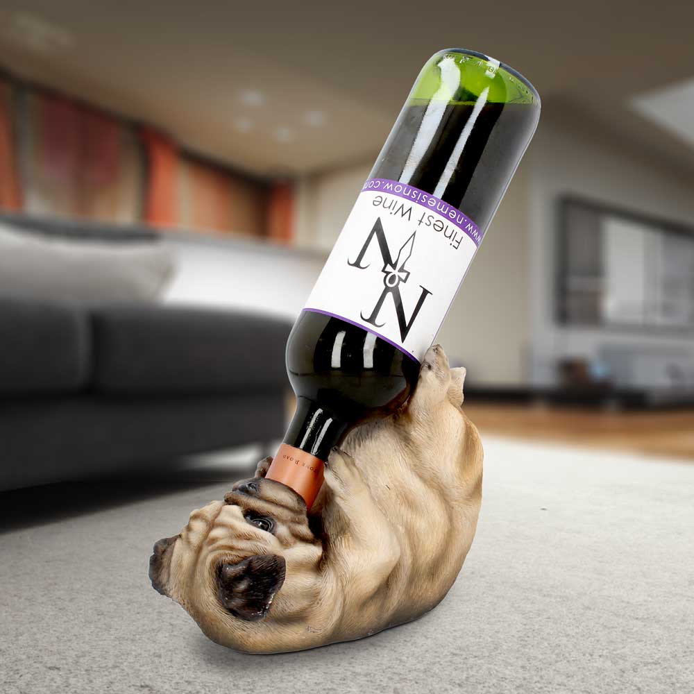 Pug Dog Guzzler Wine Bottle Holder: 1 - Guzzlers & Wine Bottle Holders By Gift Moments