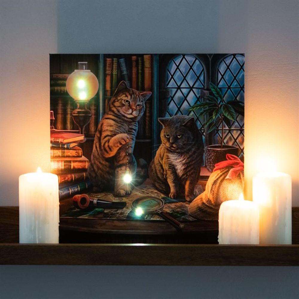 Purrlock Holmes Light Up Canvas Plaque by Lisa Parker: 1 - Wall Art By Gift Moments