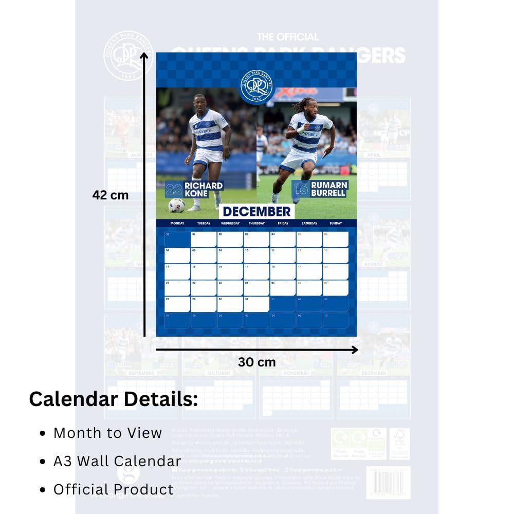 Queens Park Rangers FC A3 Calendar 2026: 5 - Calendars By Queens Park Rangers