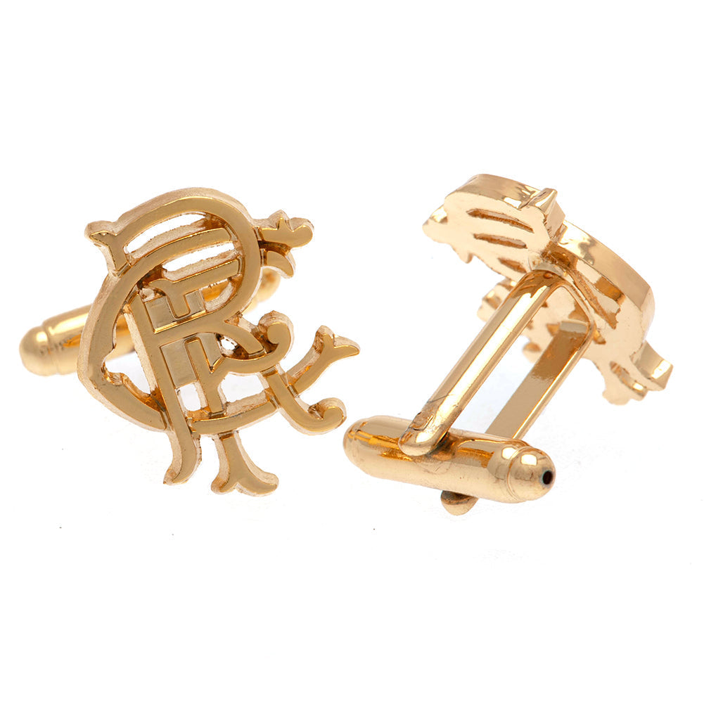 Rangers FC Gold Plated Scroll Crest Cufflinks - Shop Cufflinks & Tie Slides At Gift Moments - 2