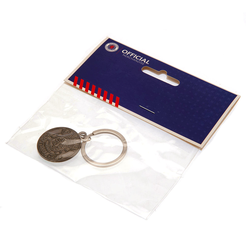 Rangers FC Antique Silver Ready Crest Keyring - Shop Keyrings At Gift Moments - 3