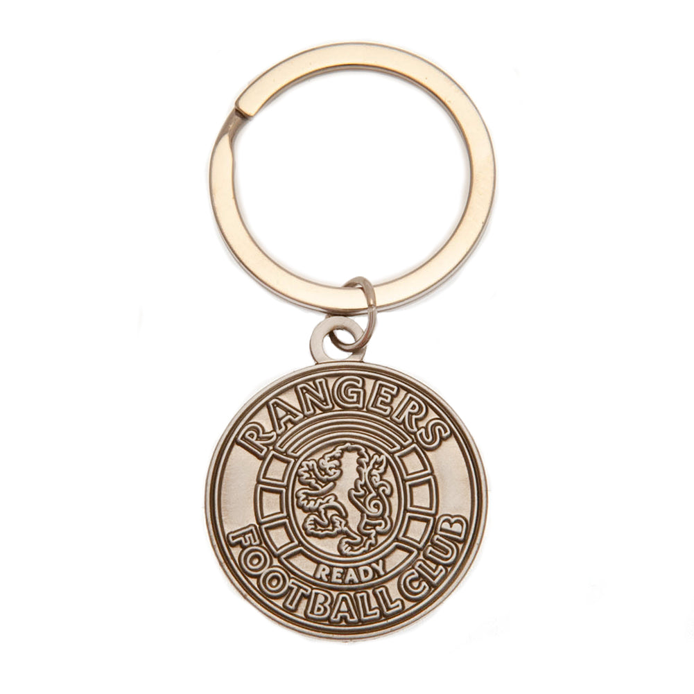 Rangers FC Antique Silver Ready Crest Keyring - Shop Keyrings At Gift Moments - 1