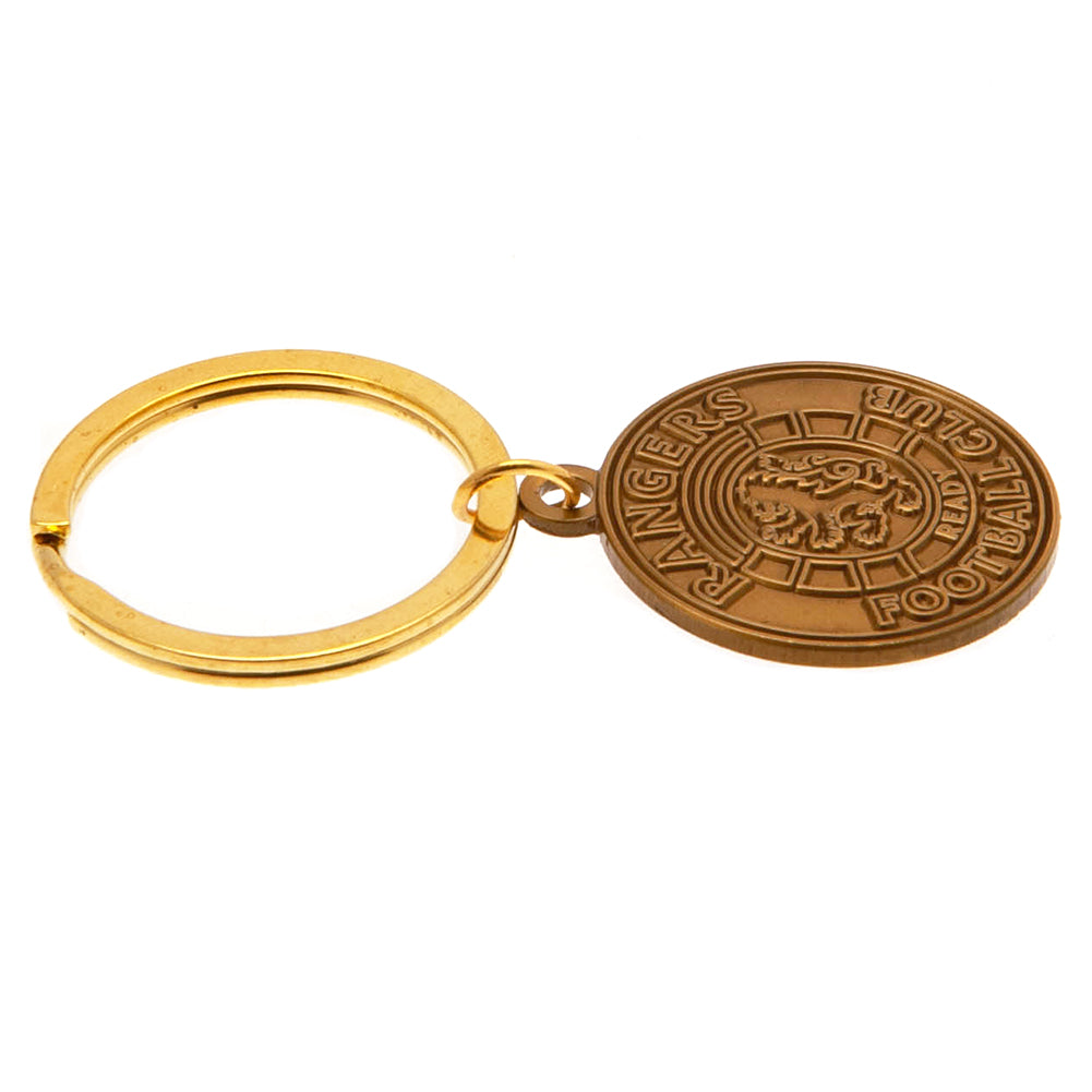 Rangers FC Antique Gold Ready Crest Keyring - Shop Keyrings At Gift Moments - 2