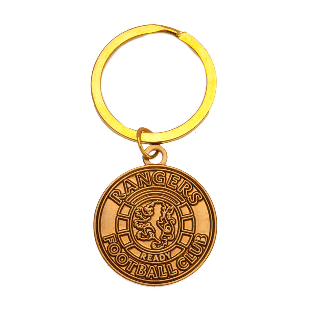 Rangers FC Antique Gold Ready Crest Keyring - Shop Keyrings At Gift Moments - 1