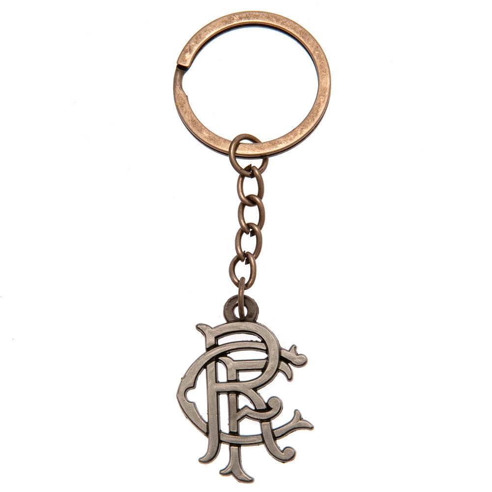 Rangers FC Antique Silver Scroll Crest Keyring - Shop Keyrings At Gift Moments - 1