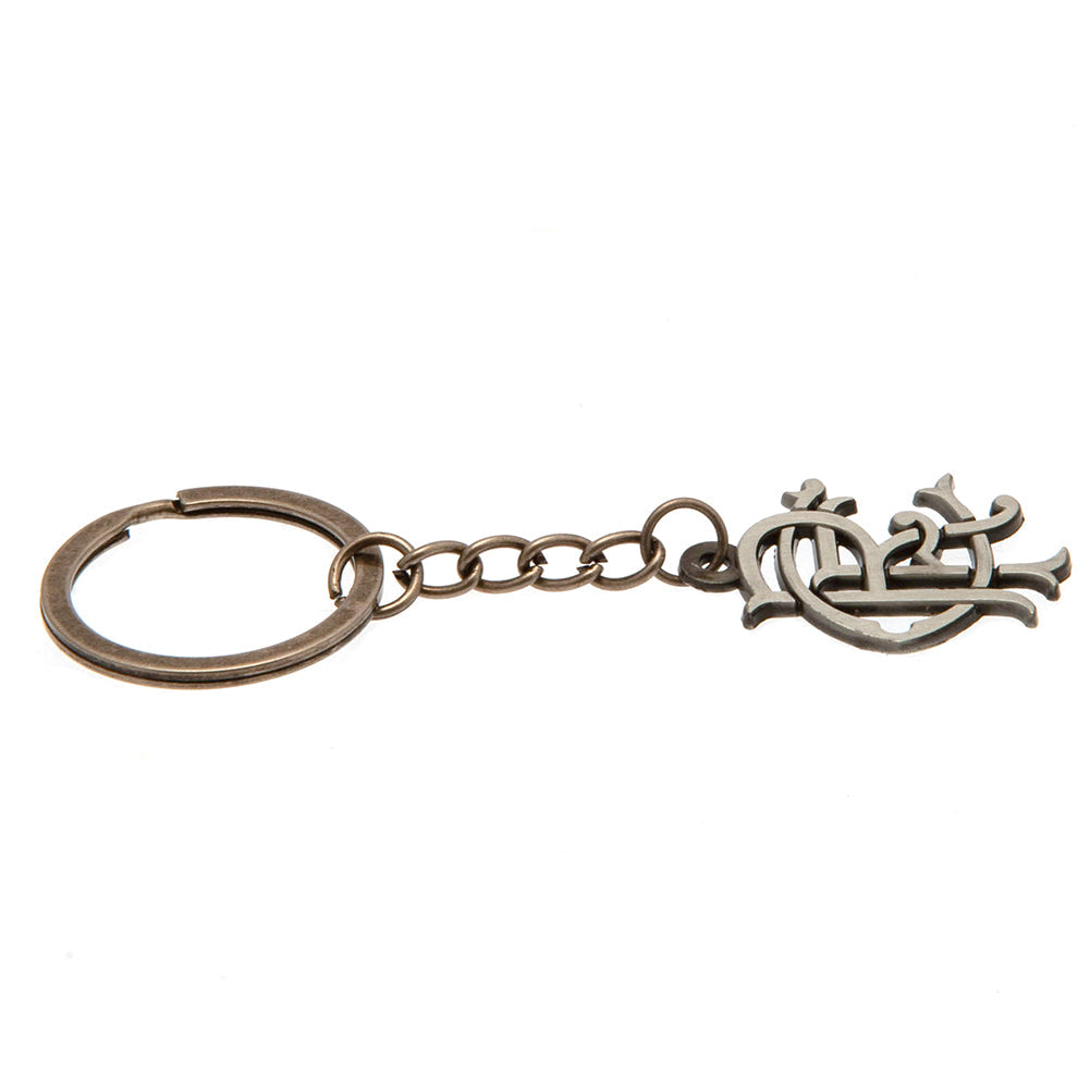 Rangers FC Antique Silver Scroll Crest Keyring - Shop Keyrings At Gift Moments - 2