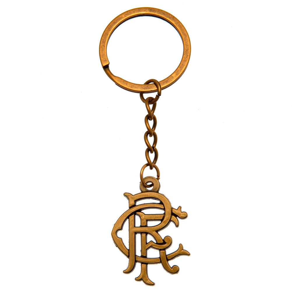 Rangers FC Antique Gold Scroll Crest Keyring - Shop Keyrings At Gift Moments - 1