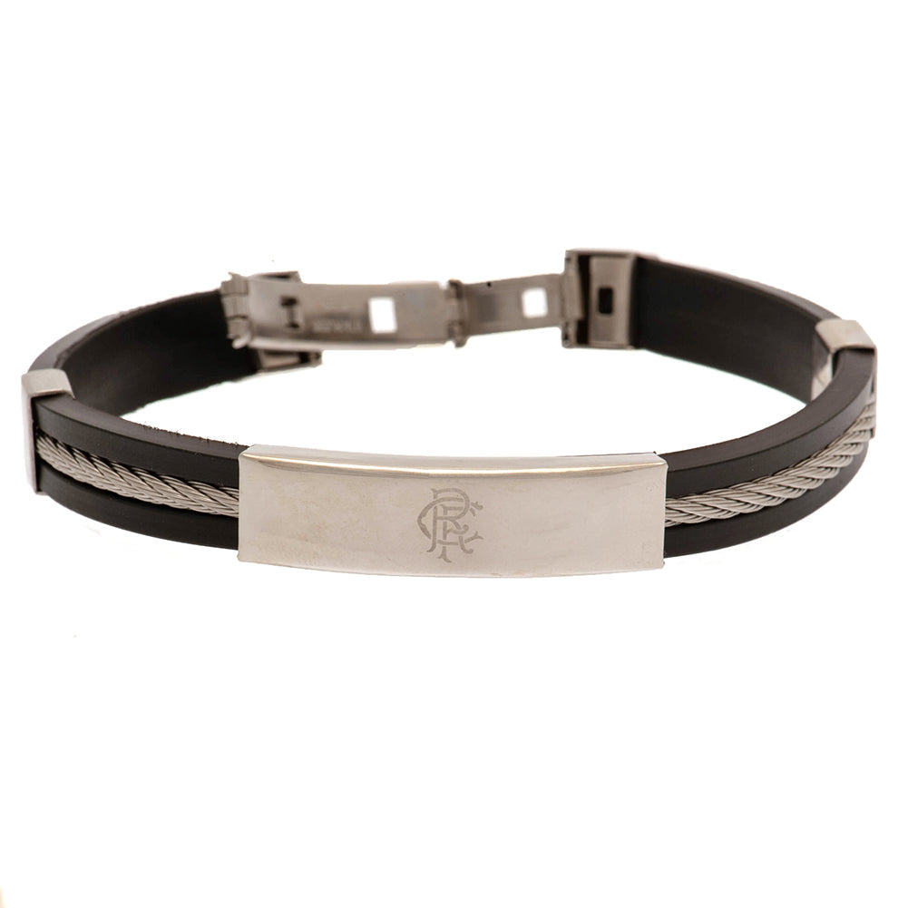 Rangers FC Silver Inlay Silicone Bracelet: 2 - Jewellery By Rangers