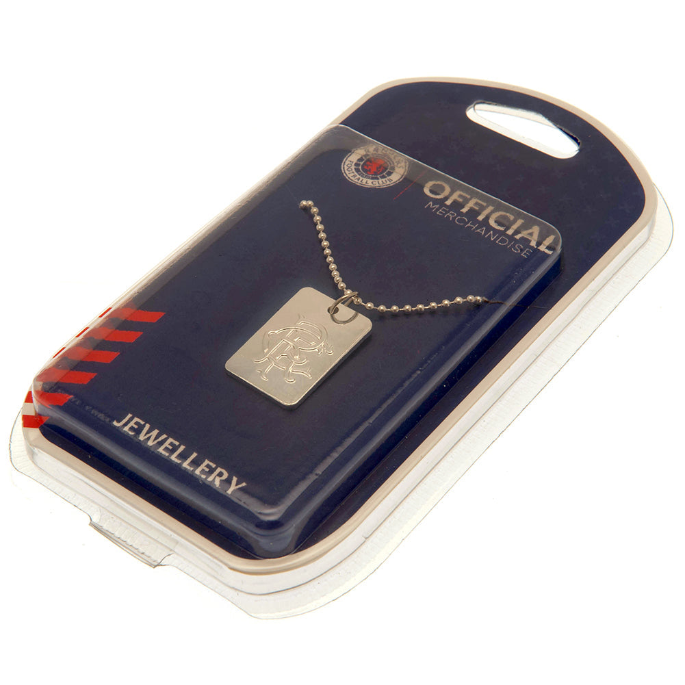 Rangers FC Silver Plated Dog Tag & Chain - Shop Jewellery At Gift Moments - 1