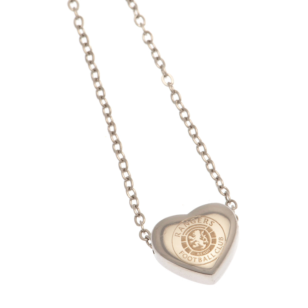 Rangers FC Stainless Steel Heart Necklace: 2 - Jewellery By Rangers