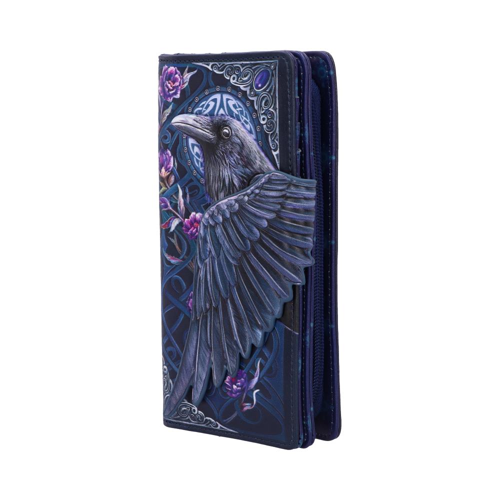 Ravens Flight Black Wing Floral Embossed Purse Wallet - Shop Purses At Gift Moments - 3
