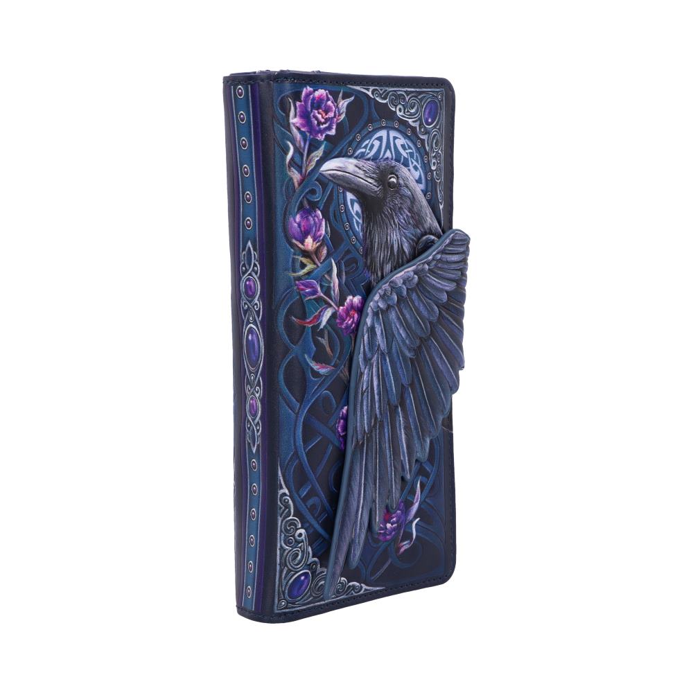 Ravens Flight Black Wing Floral Embossed Purse Wallet - Shop Purses At Gift Moments - 5