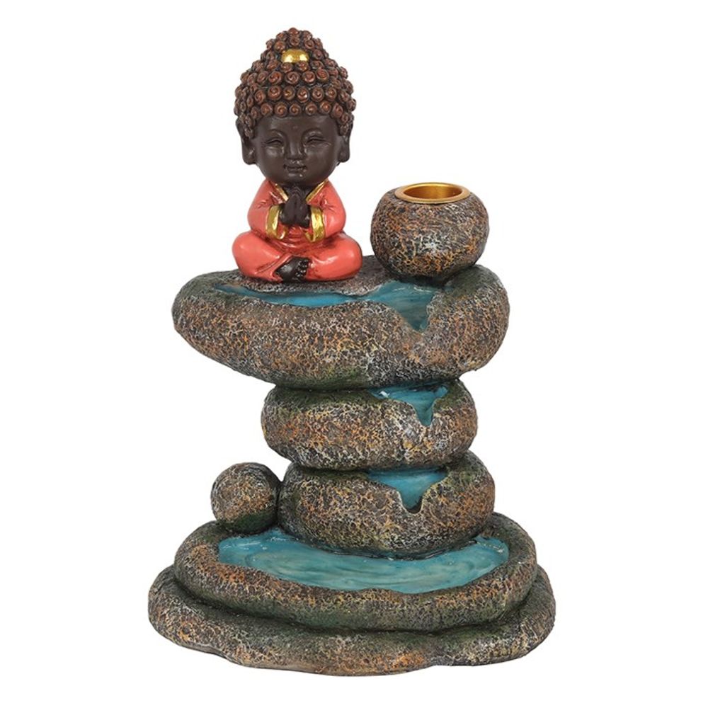 Red Buddha and Rock Pond Backflow Incense Burner: 2 - Incense Holders By Gift Moments