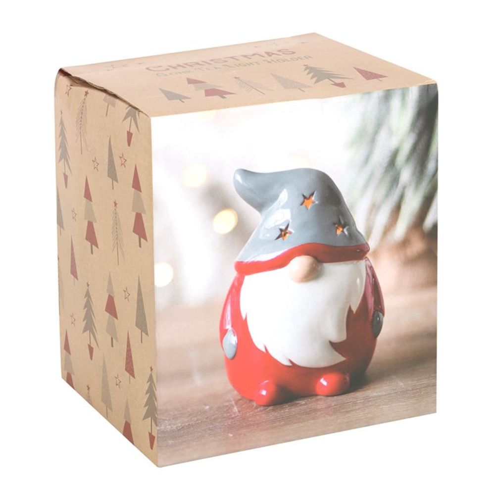 Red and Grey Gonk Tealight Holder: 5 - Candle Holders By Gift Moments