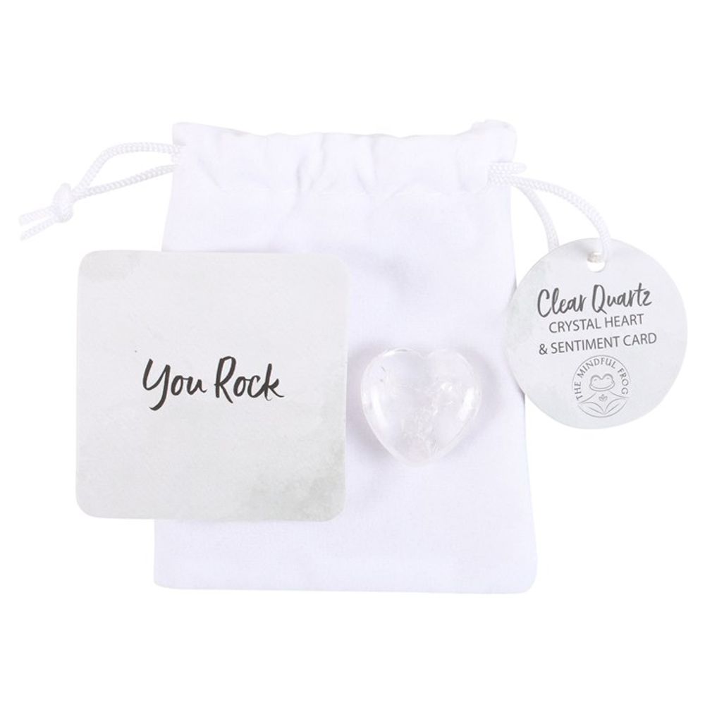 You Rock Clear Quartz Crystal Heart in a Bag: 1 - By Gift Moments