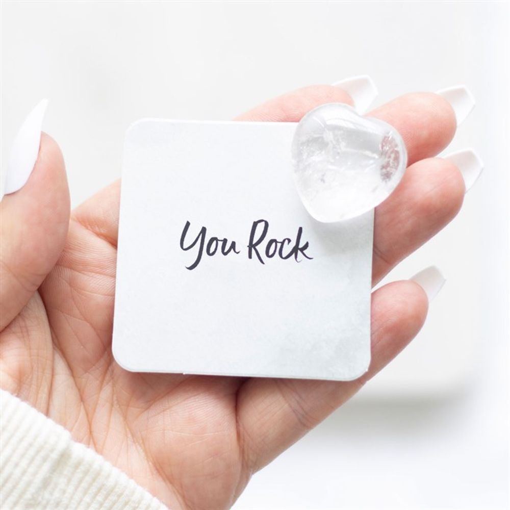 You Rock Clear Quartz Crystal Heart in a Bag: 4 - By Gift Moments