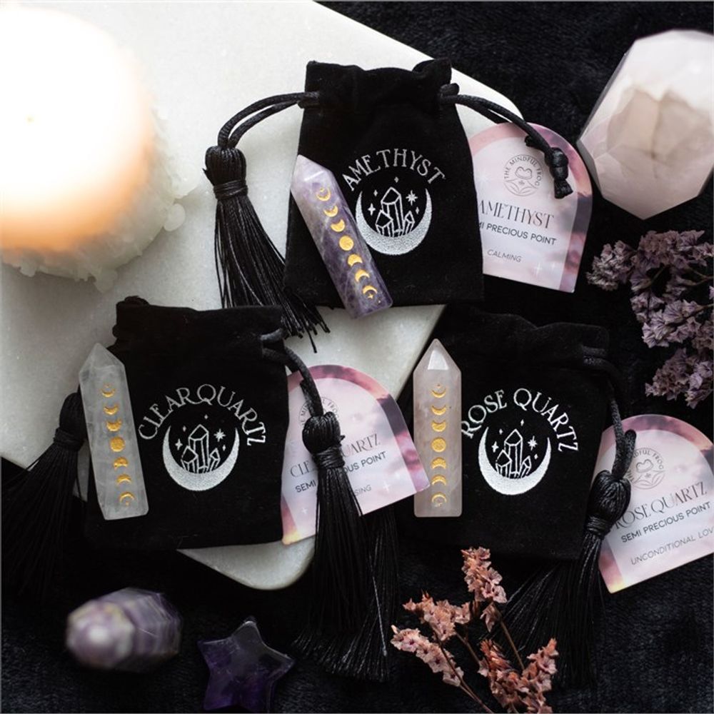 Rose Quartz Moon Phase Crystal Point 5cm: 5 - By Gift Moments