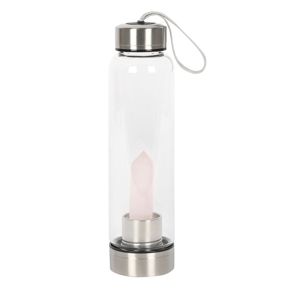 Rose Quartz Purifying Glass Water Bottle: 1 - Water Bottles By Gift Moments