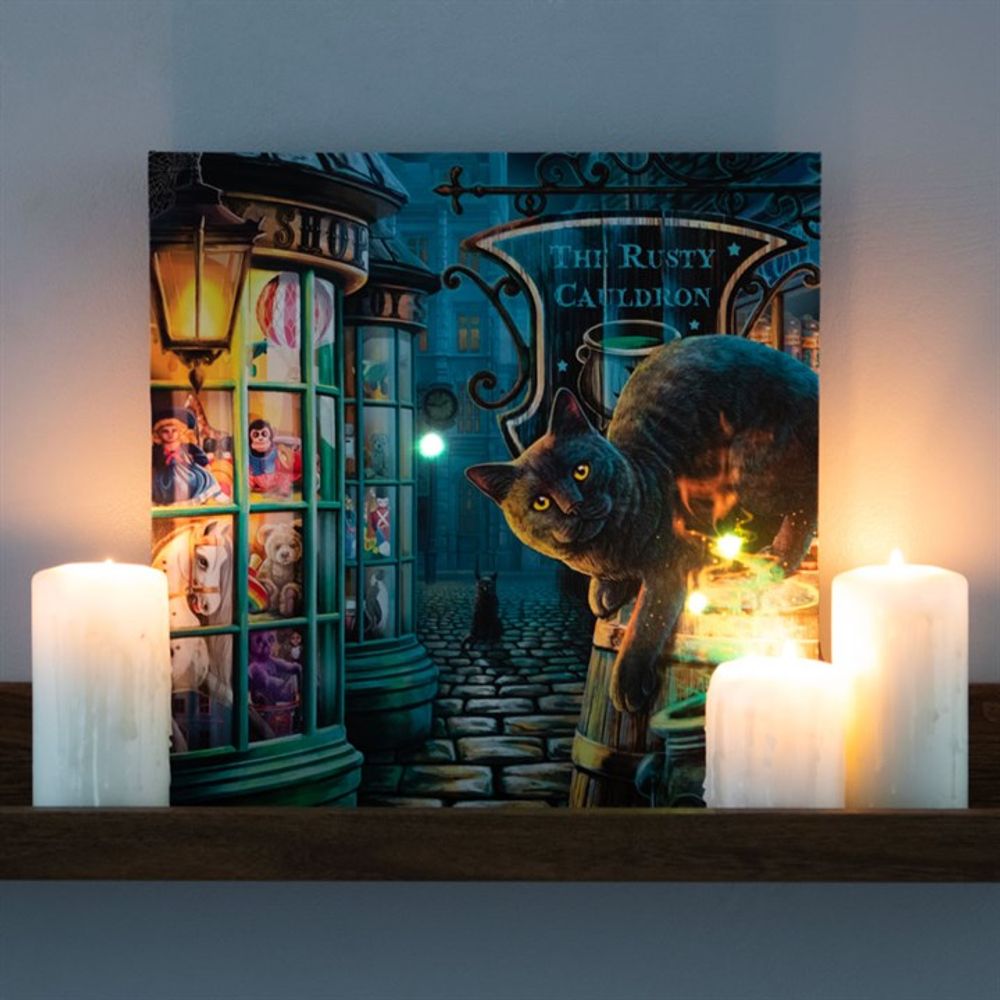 The Rusty Cauldron Light Up Canvas Plaque by Lisa Parker: 1 - Wall Art By Gift Moments