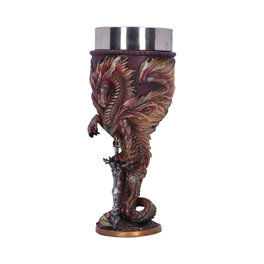 Ruth Thompson Flame Blade Red Fire Dragon Goblet Glass: 3 - Goblets & Chalices By Gift Moments