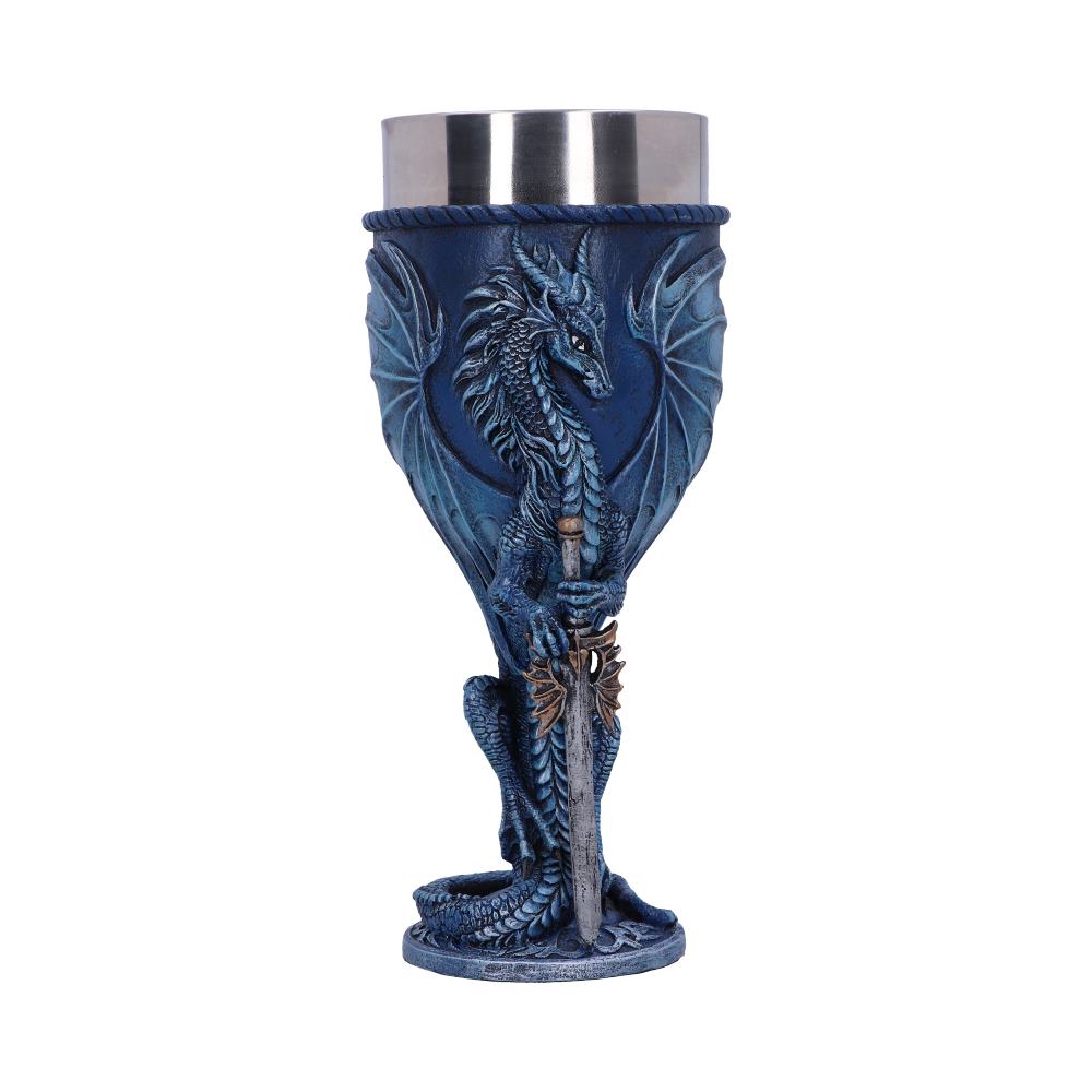 Ruth Thompson Sea Blade Blue Water Dragon Goblet Glass: 2 - Goblets & Chalices By Gift Moments
