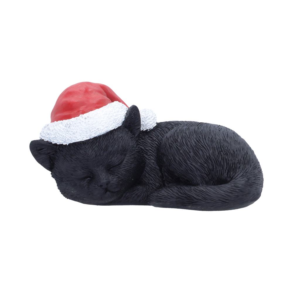 Sleeping Black Cat in Santa Hat 9.5cm - Shop Figurines Medium (15-29cm) At Gift Moments - 2