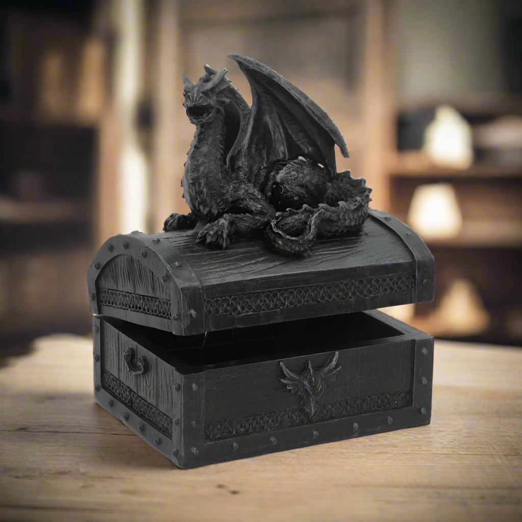 Sacred Keeper Dragon Treasure Chest 14.5cm: 1 - Boxes By Gift Moments