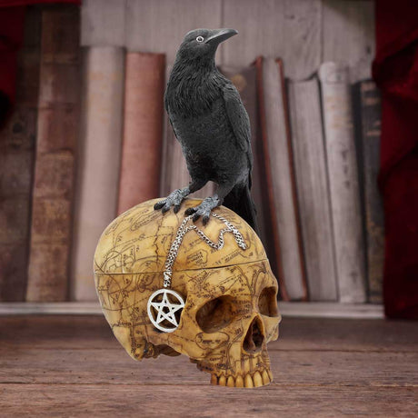 Salems Familiar Box Gothic Raven Skull Witch Pentagram Trinket Box: 1 - Boxes By Lisa Parker