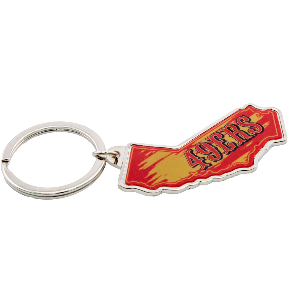 San Francisco 49ers State Shape Keyring: 2 Keyrings By American Sports
