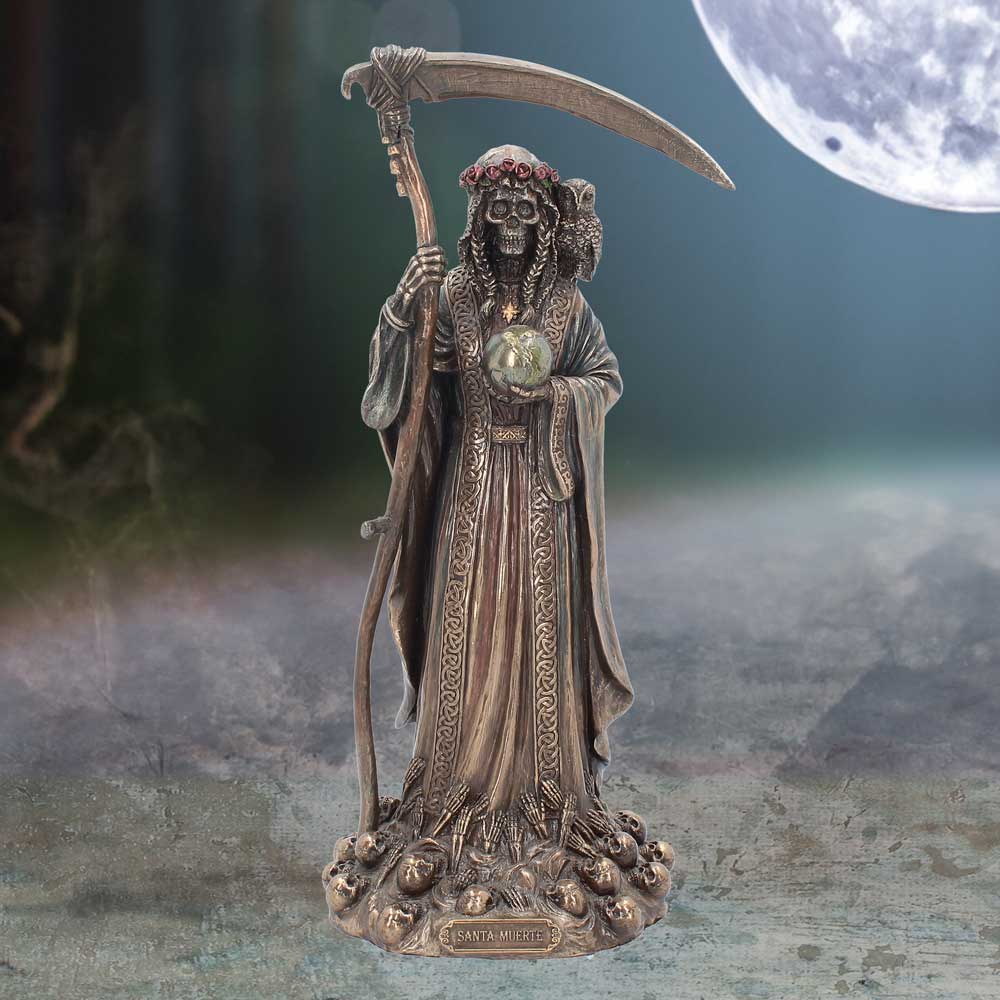 Santa Muerte Reaper Finished in Bronze 29cm: 1 - Figurines Medium (15-29cm) By Gift Moments