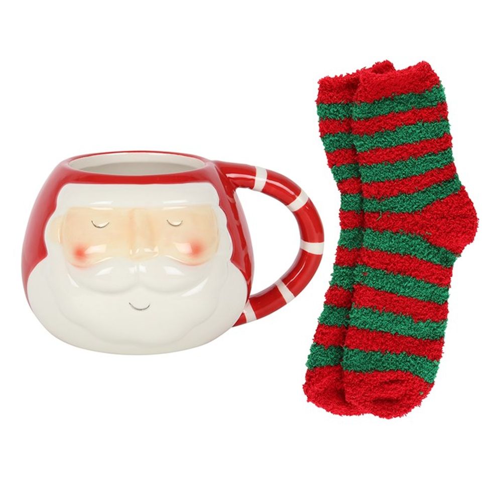 Santa Mug and Socks Set: 4 - Mugs By Gift Moments
